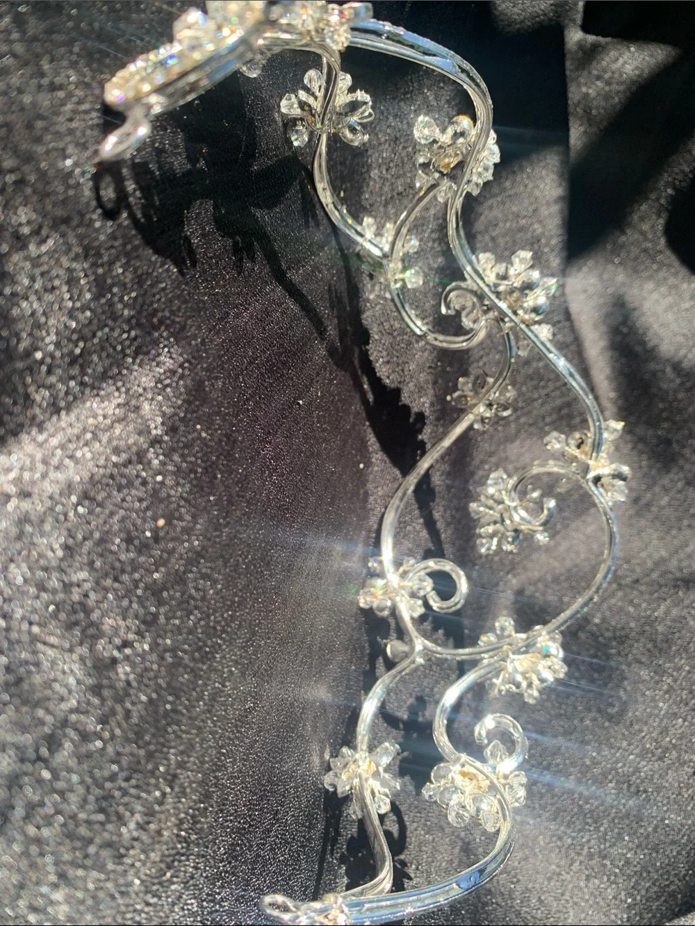 Crystal Floral RHINESTONE Hair Vine Tiara - Elegant Women's Hair Accessory